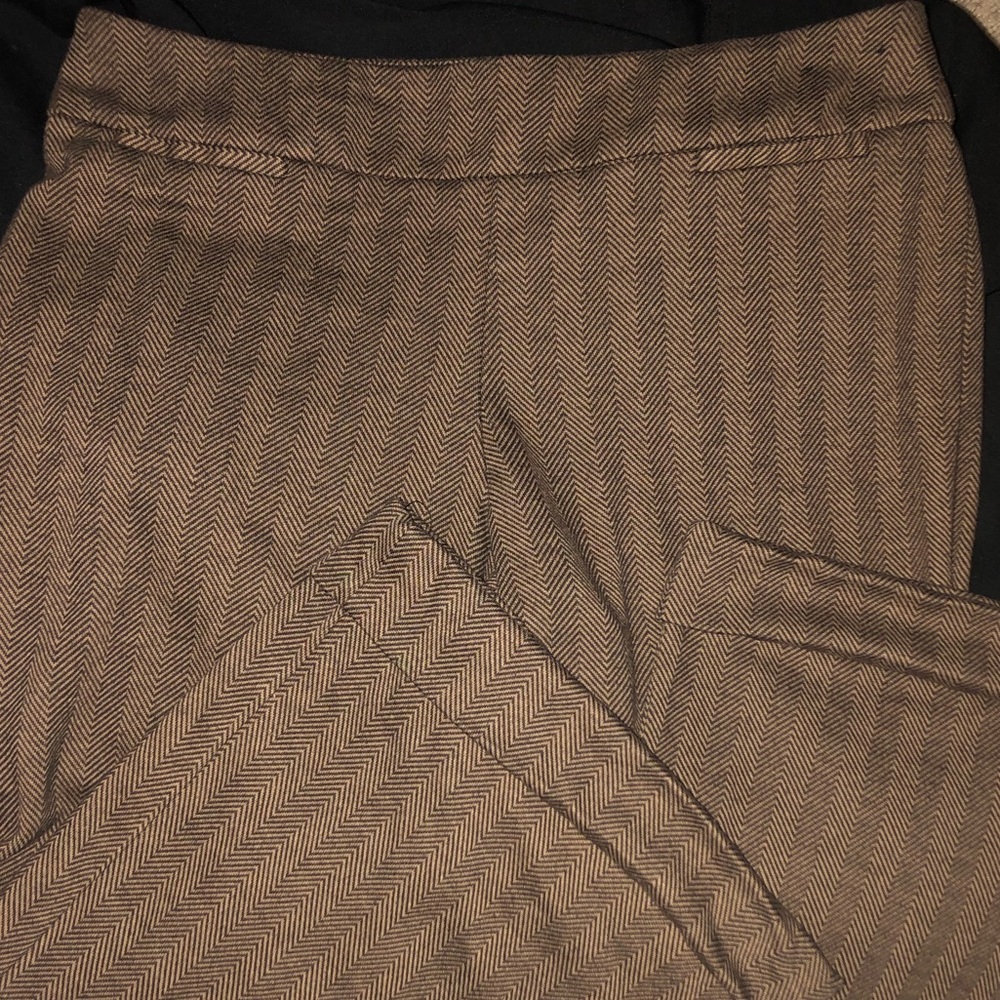 Wide leg brown dress slacks